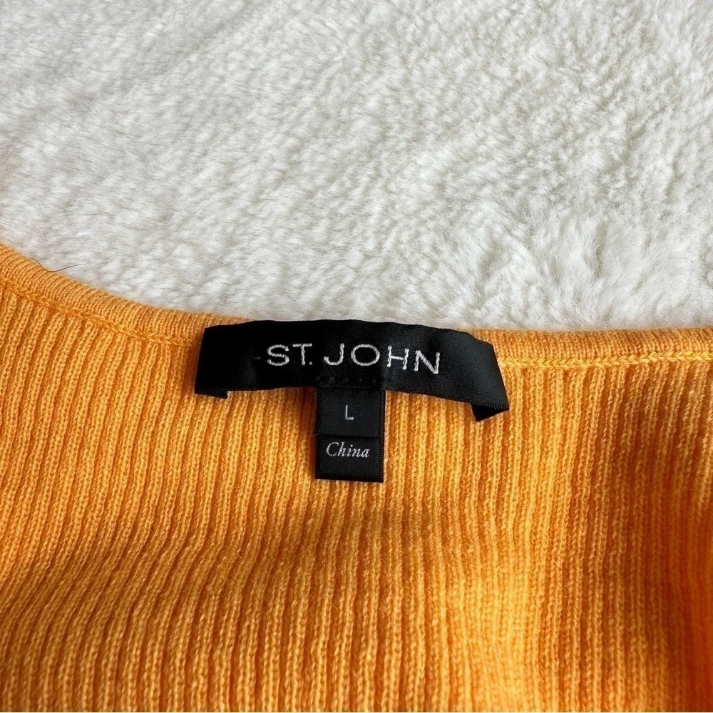 🔥Clearance🔥St. John Cashmere Orange Sleeveless Sweater Top L